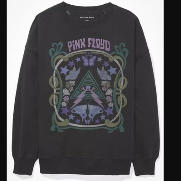 American Eagle Pink Floyd Black Graphic Sweatshirt \\ Size Large // Super Cozy - Picture 2 of 9